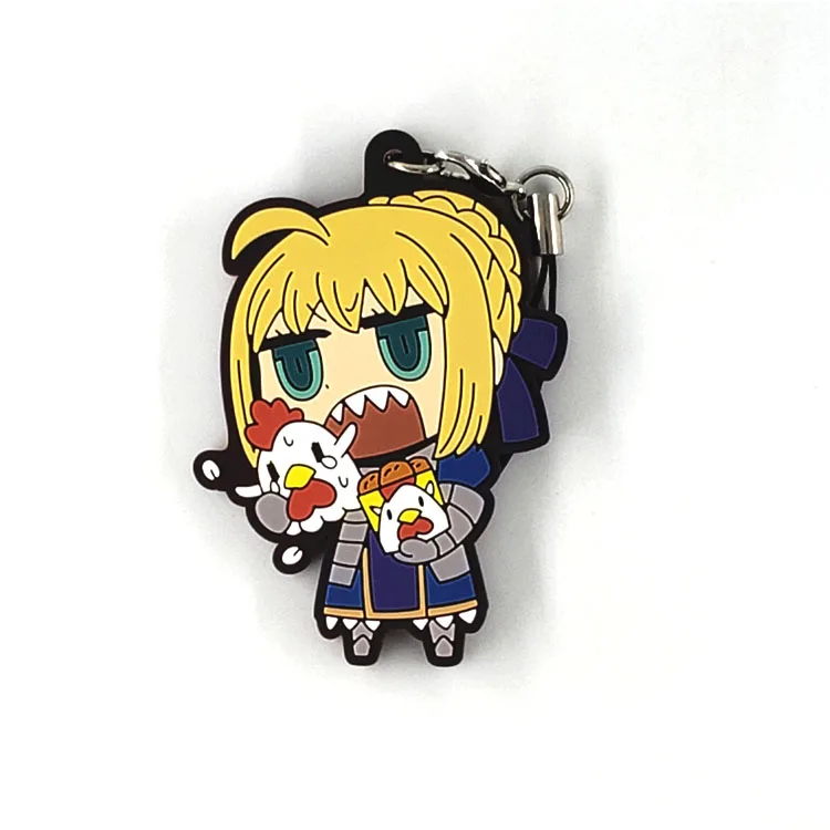Fate stay night/Fate/Grand Order/FGO оригинальная японская аниме фигурка резиновая подвеска на мобильный телефон брелок ремешок D446