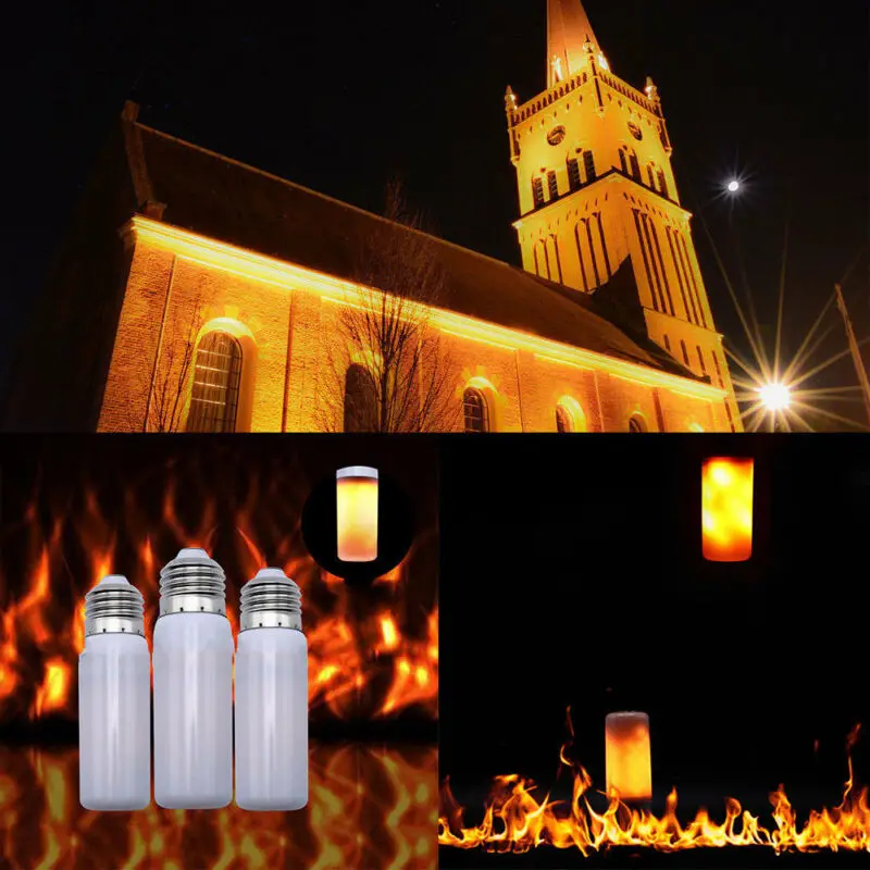 Новое поступление светодиодный гореть мерцание пламени Светильник лампы с