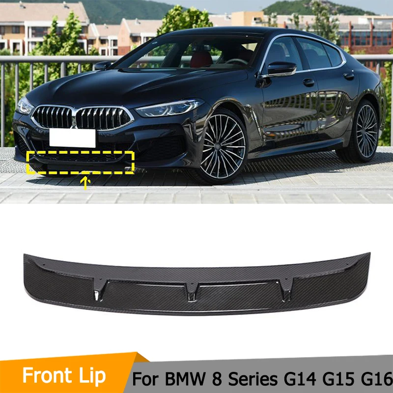 

Разветвители для переднего бампера автомобиля для BMW 8 серии G14 G15 G16 M Sport 2018-2021, сухой карбоновый передний бампер, разветвители для спойлера