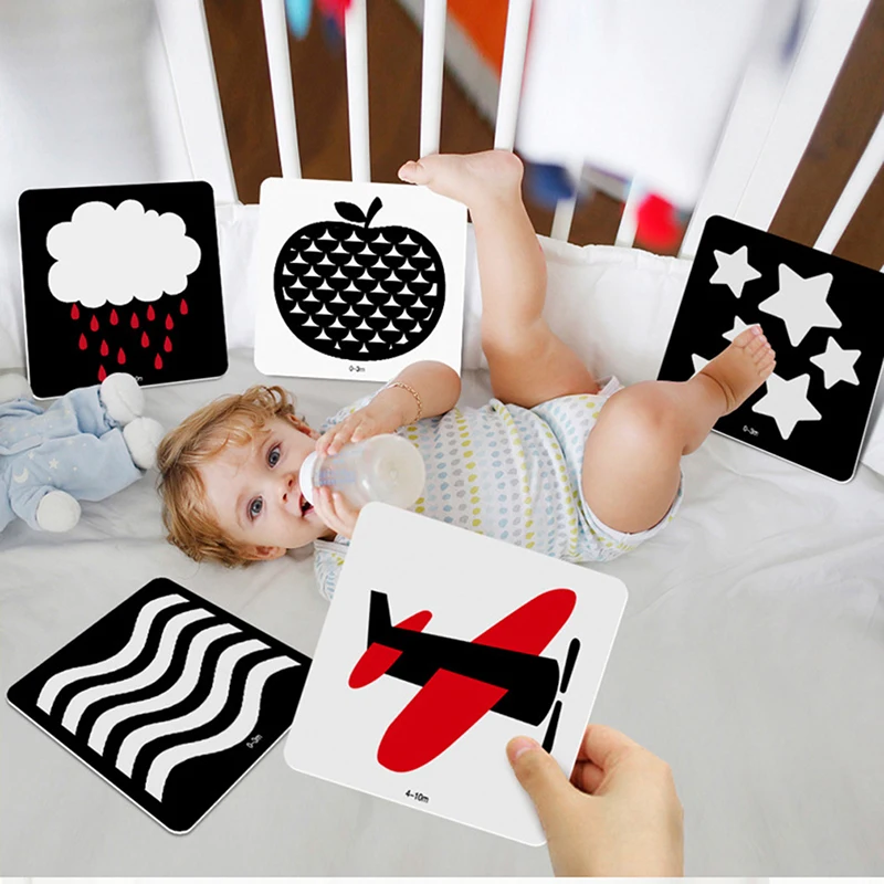 

48pcs Montessori Baby Toys Black White Flash Cards High Contrast Visual Stimulation Learning Activity Flashcards Baby Gifts