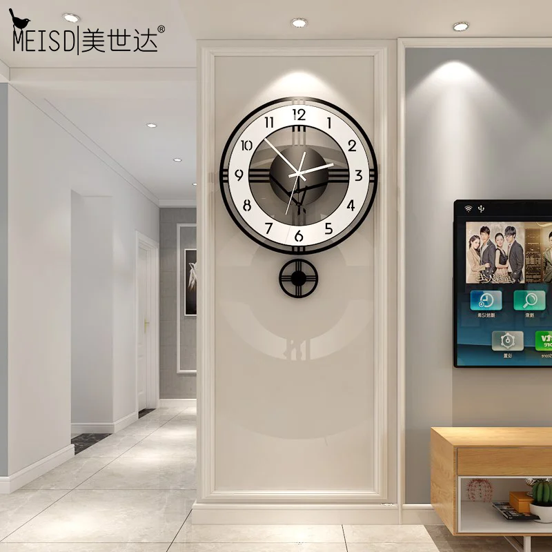 

MEISD Nordic Wall Clock Large Designer Clocks Quartz Hanging Pendulum Home Watch Black Living Room Decor Horloge Free Shipping