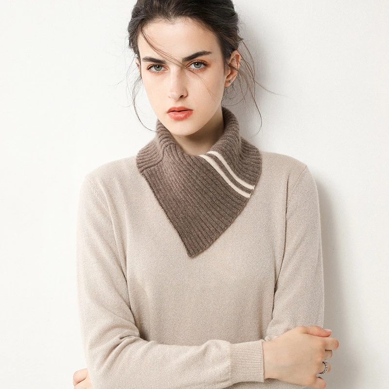 Новинка Осень зима треугольный кашемировый воротник модный теплый 100% чистый