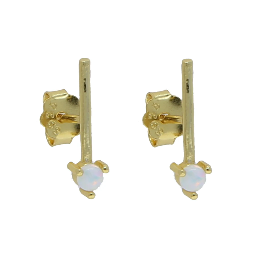 100% 925 серебро мини бар серьги гвоздики в виде капель с кристаллами форме для