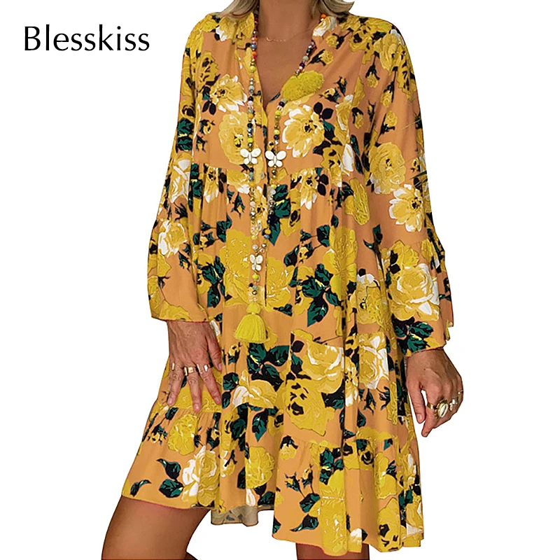 Blesskiss размера плюс, летнее пляжное платье для женщин,, купальник, бикини, накидка с длинным рукавом, одежда для плавания, рубашка, туника, 4XL 5XL