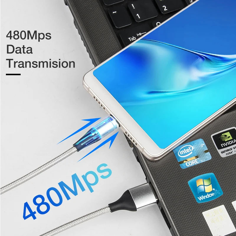 Магнитный кабель 3A Micro USB быстрое зарядное устройство для мобильных телефонов LG