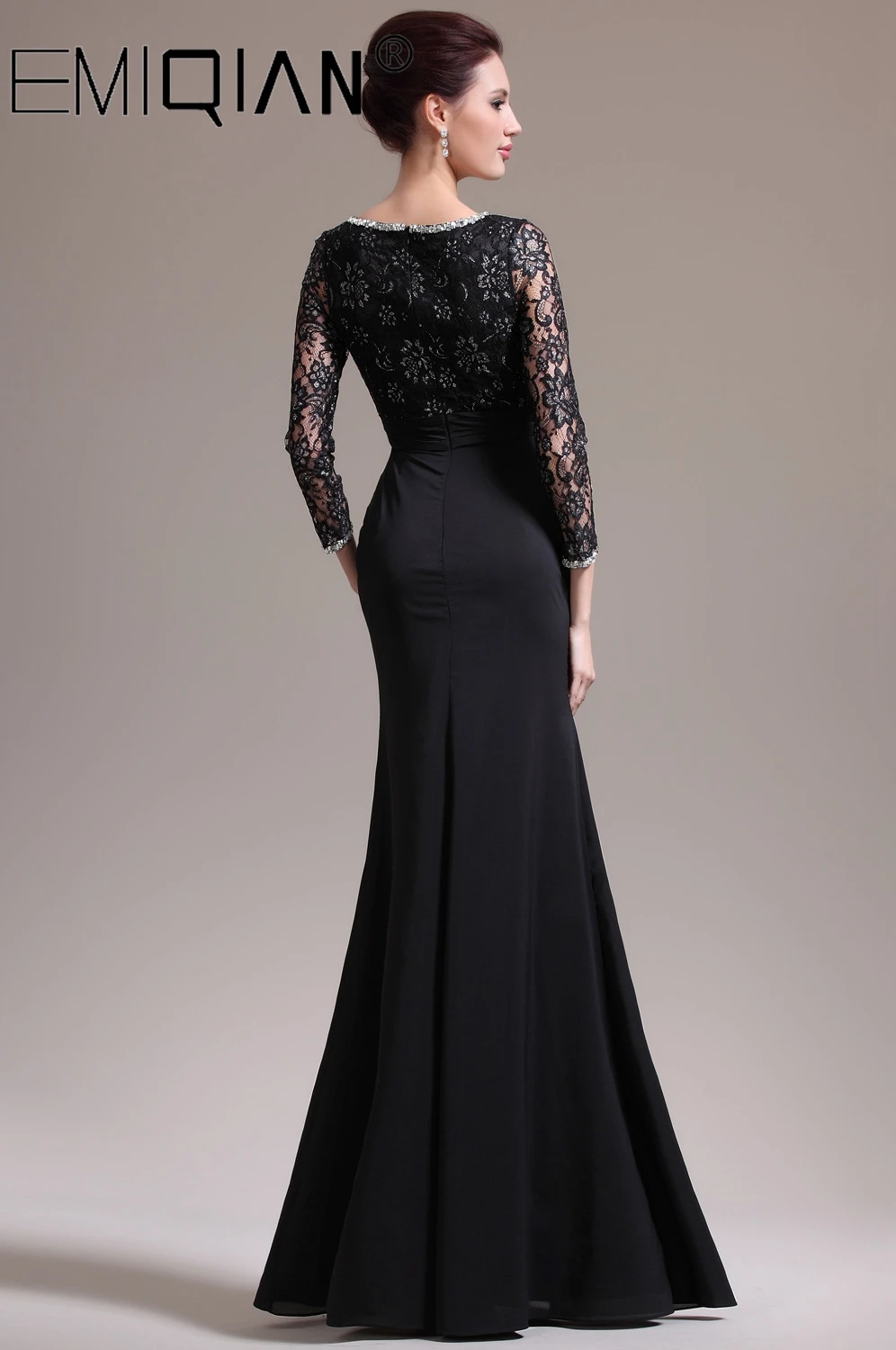 Gorgeous V Neck 3/4 Sleeves Black Chiffon &amp Lace Mother of the Bride Dress | Свадьбы и торжества
