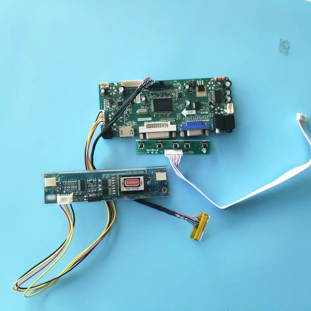 

Комплект для LM171WX3-TLC2/TLA1/TLB1/TLA3/TLC1/TLD2 30pin Панель плата контроллера 1440x900 аудио светодиодный DIY ЖК-дисплей 2 лампы HDMI + DVI + VGA