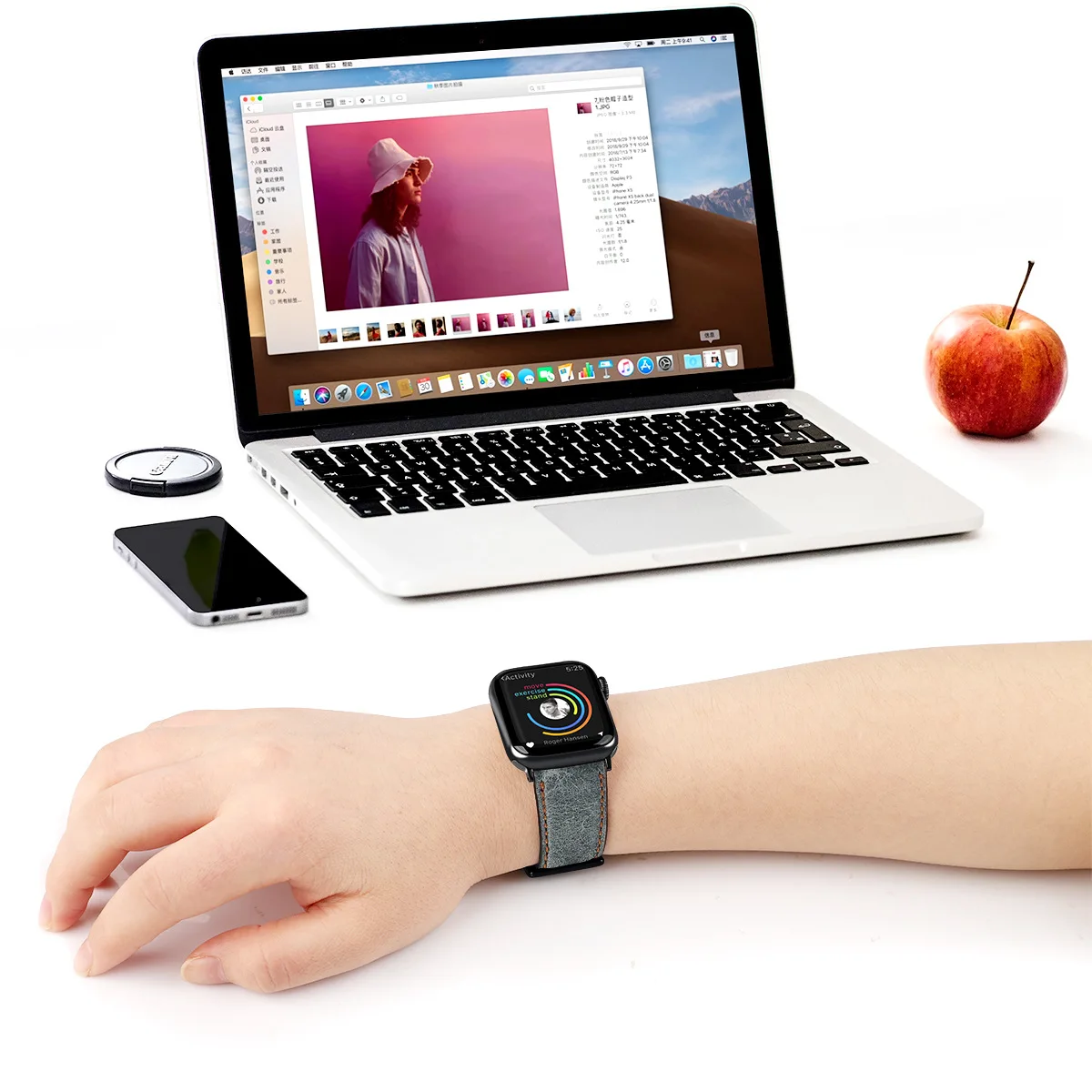 Роскошный ремешок из натуральной кожи для iwatch 44 мм 42 мм кожаный ремешок для apple watch 4 5 ремешок браслет для iwatch 5 4 3 2 38 мм 40 мм