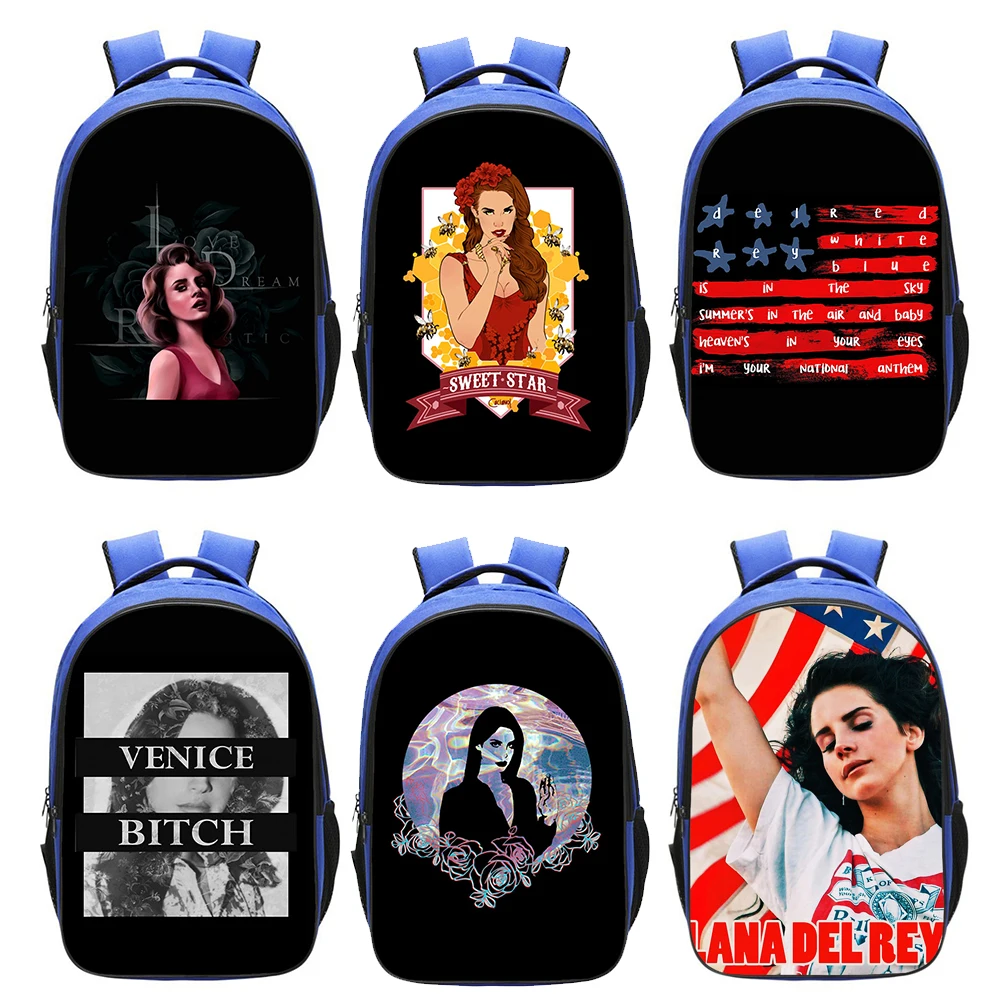 

Fashion Singer Lana Del Rey School Bag Boy Girl Backpack Cartoon Printed Double-layer Zipper Pack Casual Student Bookbag