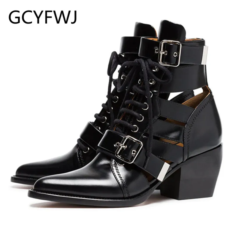 GCYFWJ/Новинка Ботинки martin из натуральной кожи с перфорацией женские ботинки botines