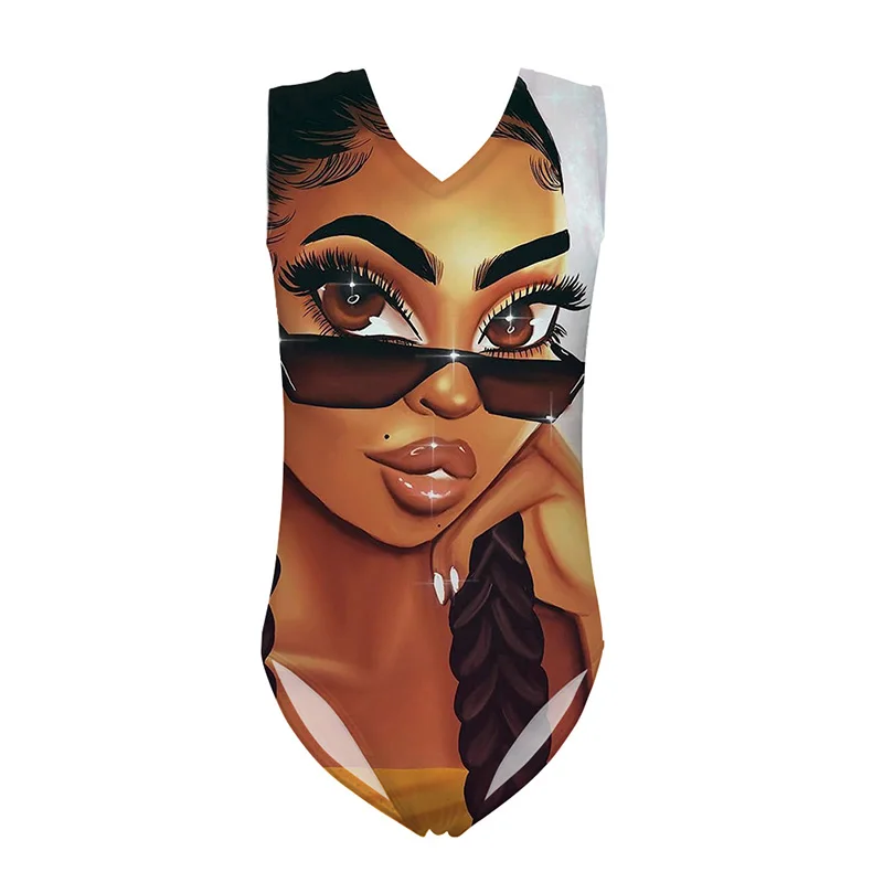 Модные солнцезащитные очки HYCOOL Цельный купальник с принтом Африканской черной