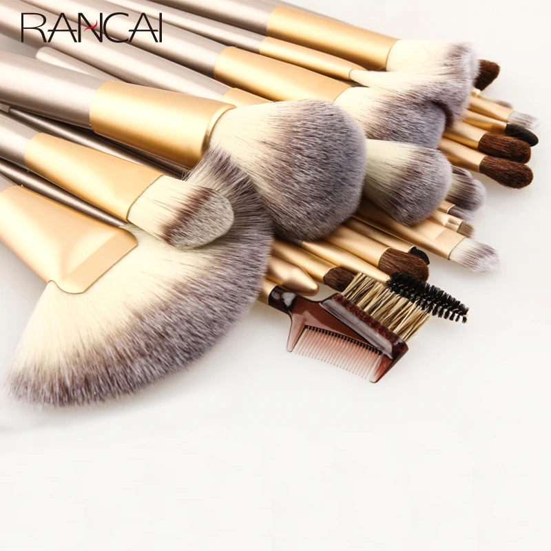 RANCAI Профессиональный набор кистей для макияжа 12/18/24 шт. Мягкая косметическая