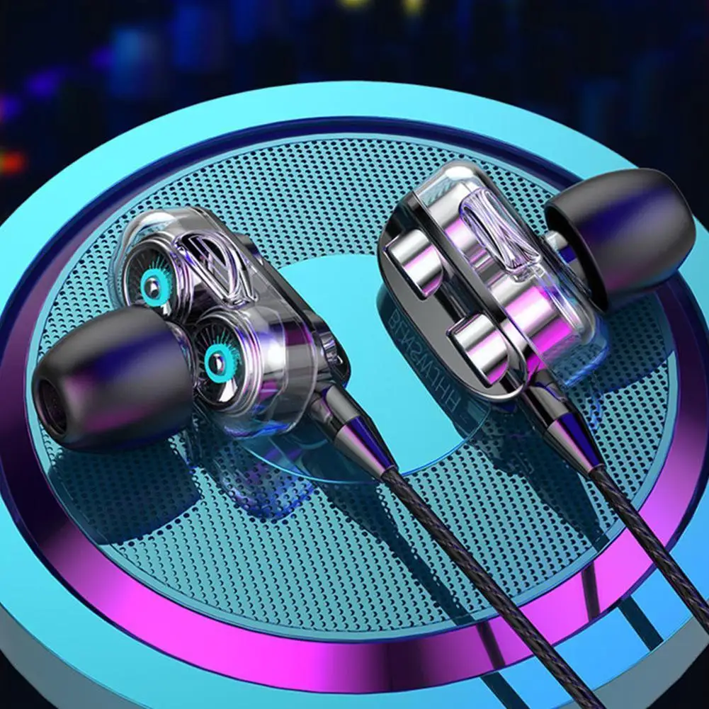 

Professional Computer Cellphone Game Earphones Dual Earbuds Phone Headset Cable Coil Control Moving Stereo In-ear Music Typ P4g0
