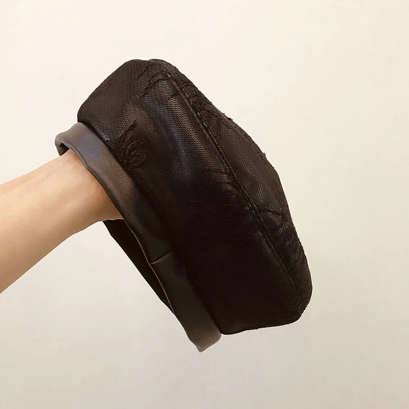 Женский берет из искусственной кожи fibonaki осенне зимний кружевной брендовая