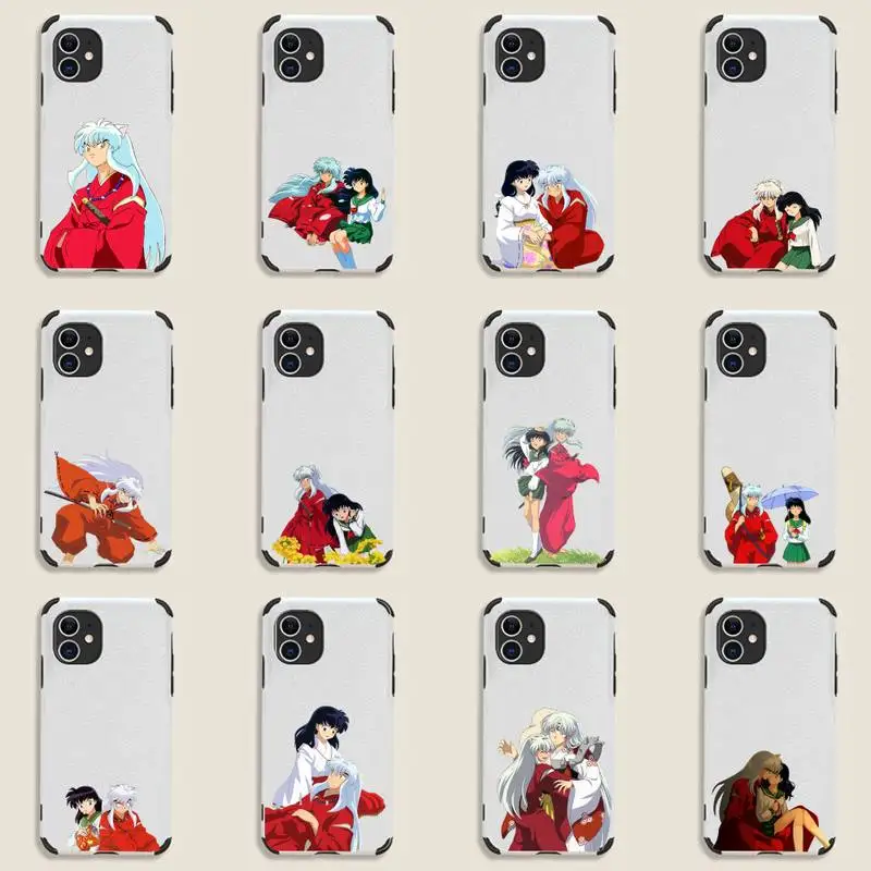 

Japan anime Inuyasha Phone Case Lambskin Leather For iphone 12 11 8 7 6 XR X XS PLUS MINI PLUS PRO MAX Shockproof