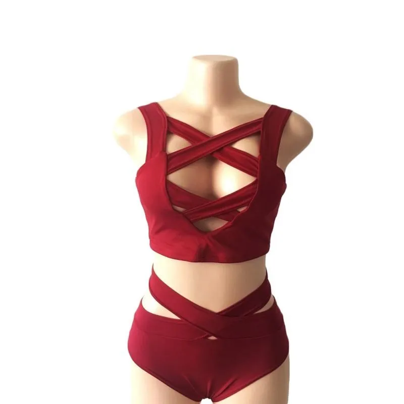 Новинка одежда для танца на шесте женщин сексуальное бикини с перекрестными
