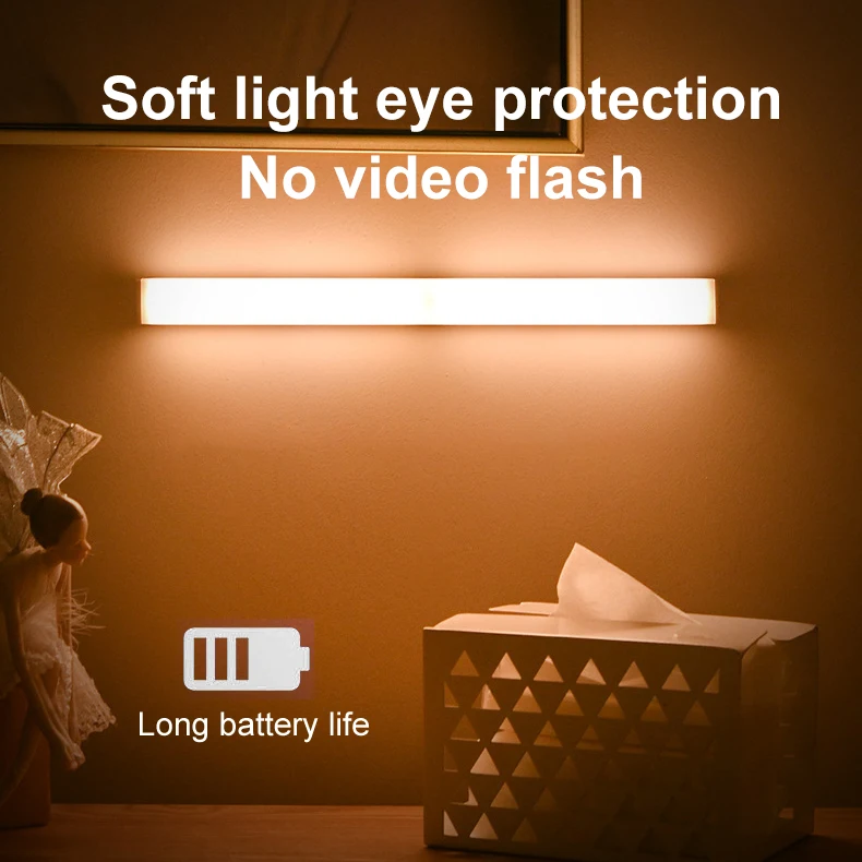 

Led Night Light Induction Light Bedroom Smart Night Light Voice Control Usb Rechargeable With Magnetic Home Decoration
