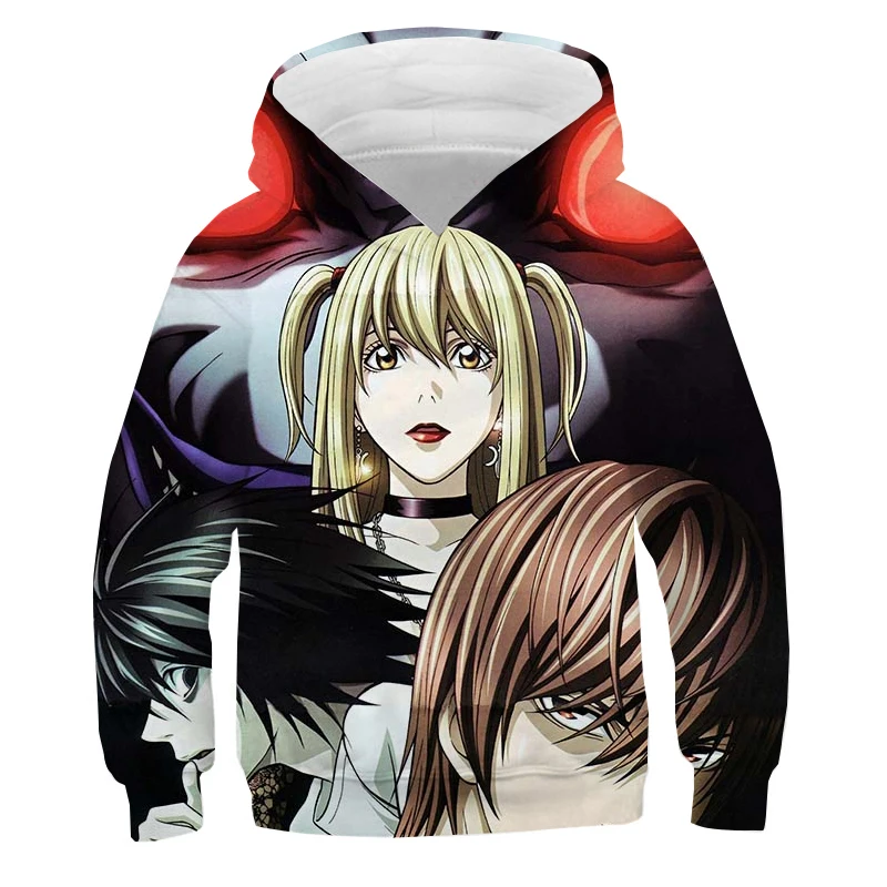 

2 To 10 Years Death Note 3d Anime Clothing Children Kids Boys Girls 3d Hoodie Sweatshirt Harajuku Streetwear Child Hoody Clothes