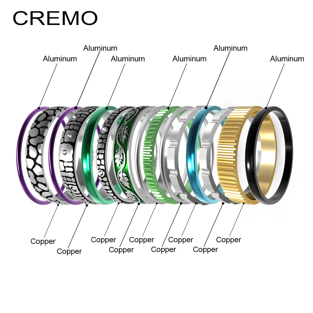 Cremo, титановые кольца, набор, для женщин, Штабелируемый, сменный, обручальное кольцо, для медитации, полярная симфония, базовое кольцо, Anillos Mujer