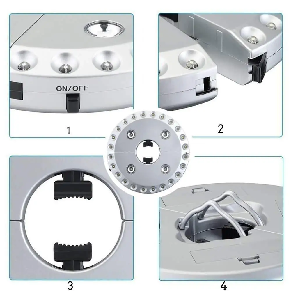 Зонт зонт для внутреннего дворика 3 режима яркости беспроводной 28 светодиодный