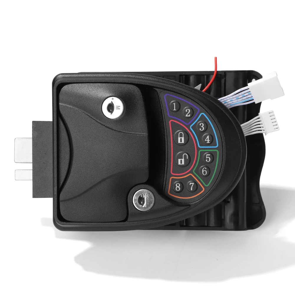 

Keyless Entry Handle RV Camper Trailer Door Lock with Deadbolt Keypad Fob 2 Keys for Travel Trailer Camper Caravan