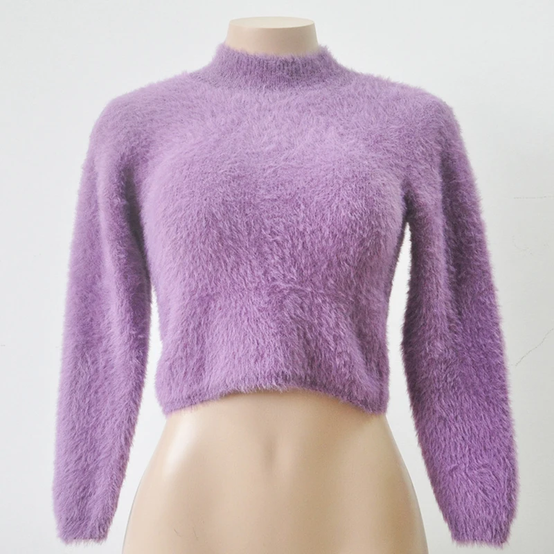 Пушистый свитер пушистый меховой корейский кашемировый женский зимний теплый