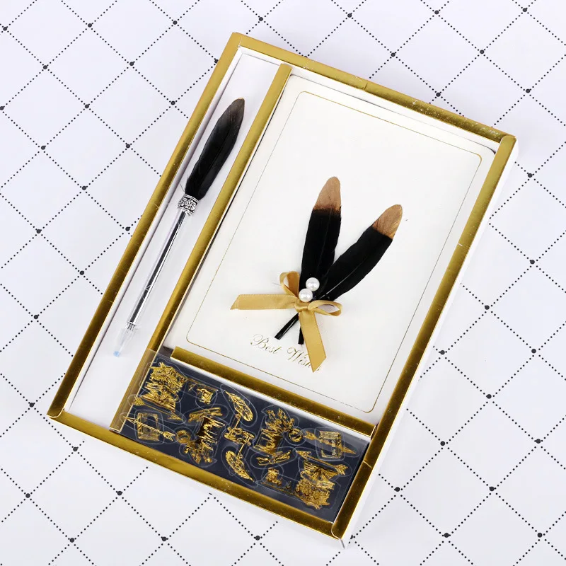 Креативный набор перьев для ноутбука перламутровый бант блокнот ручка