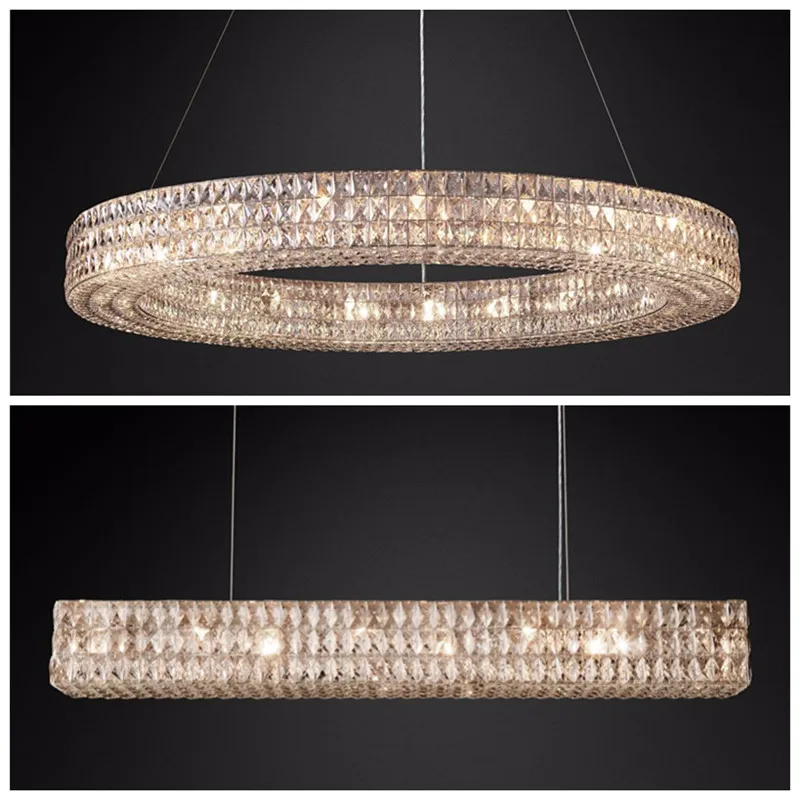 FSS Современная круглая хрустальная люстра для спальни гостиной отеля виллы