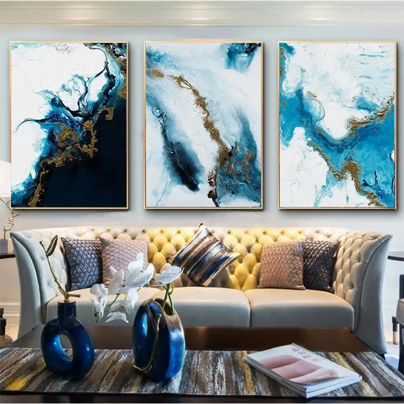 

5d diamond painting new product ocean blue abstract decorative painting core abstract wall art minimalist painting Nordic
