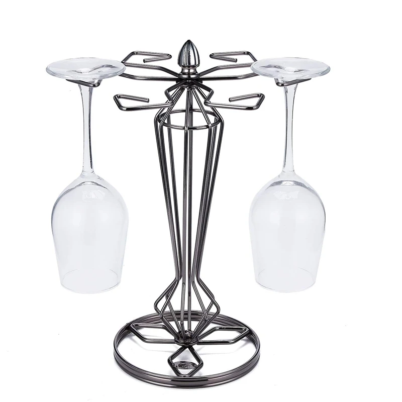 Столешница держатель для винного стекла-6 крючков металлическая стойка стекла