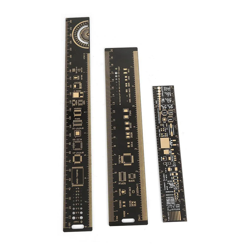 

3pcs Printed Circuit Board Ruler Multifunctional Portable PCB Measuring Gauge Tool for Electronic Engineers