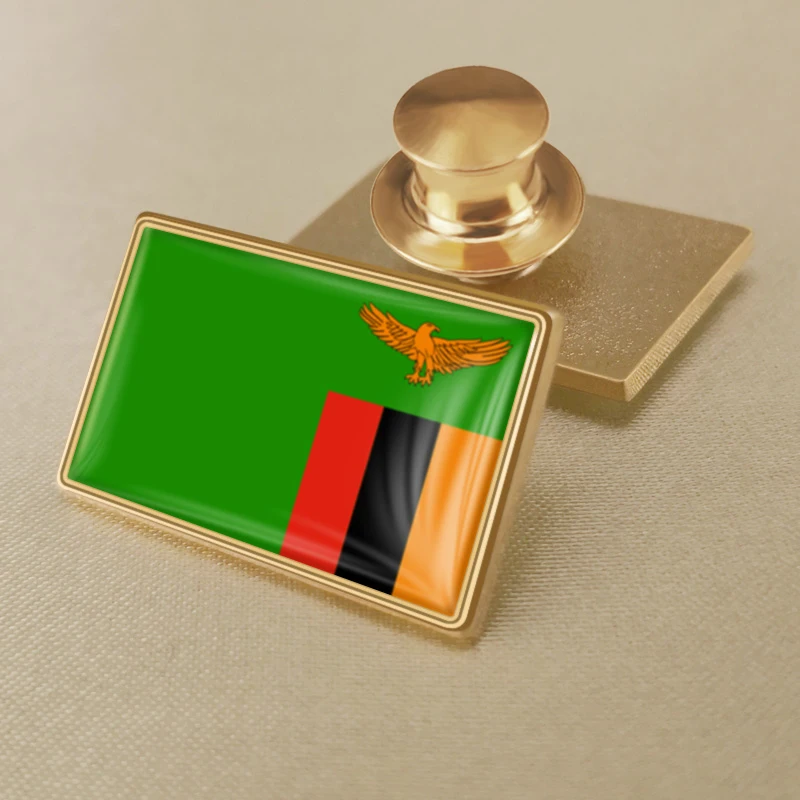 Герб Замбии замбийская карта национальный флаг эмблема брошь значки нагрудные