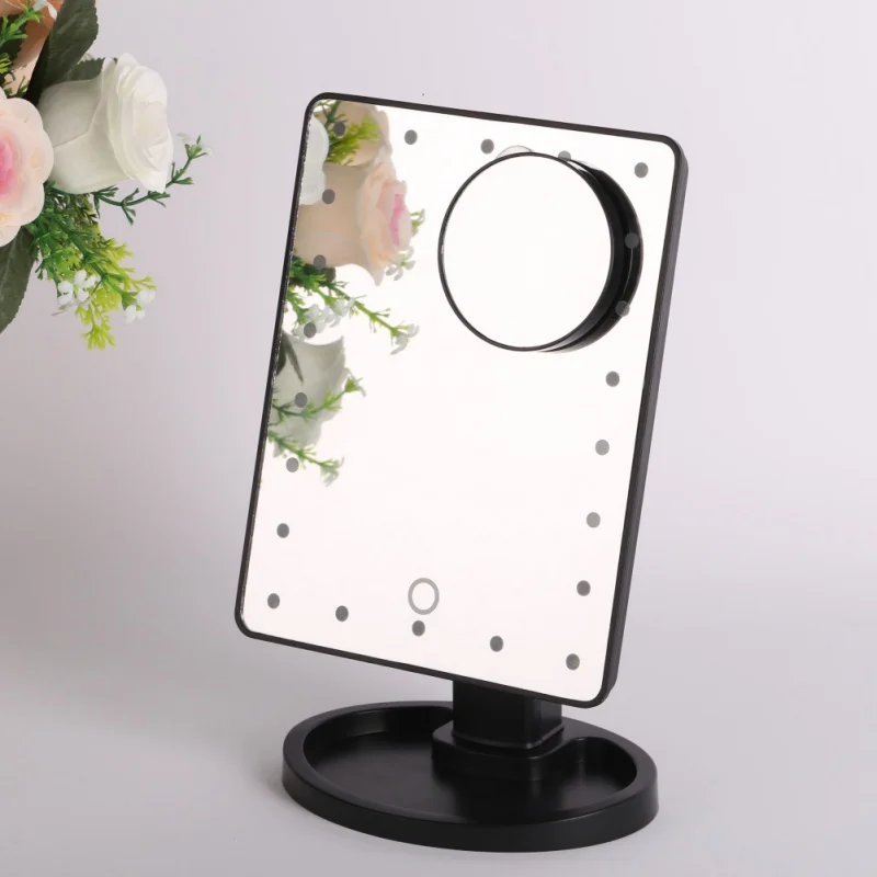 LED Touch Screen Makeup Mirror Professional Vanity Mirror With 22 LED Lights Beauty Adjustable 360 Countertop Degree Rotation