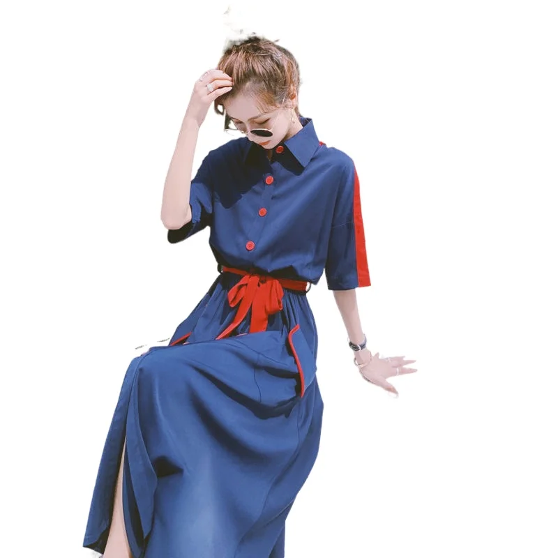 

French Chiffon Vintage Hepburn Bandage Bodycon Dress Women Summer Long Fashion Elegant Plus Size Big Shirt Harajuku Maxi Dresses