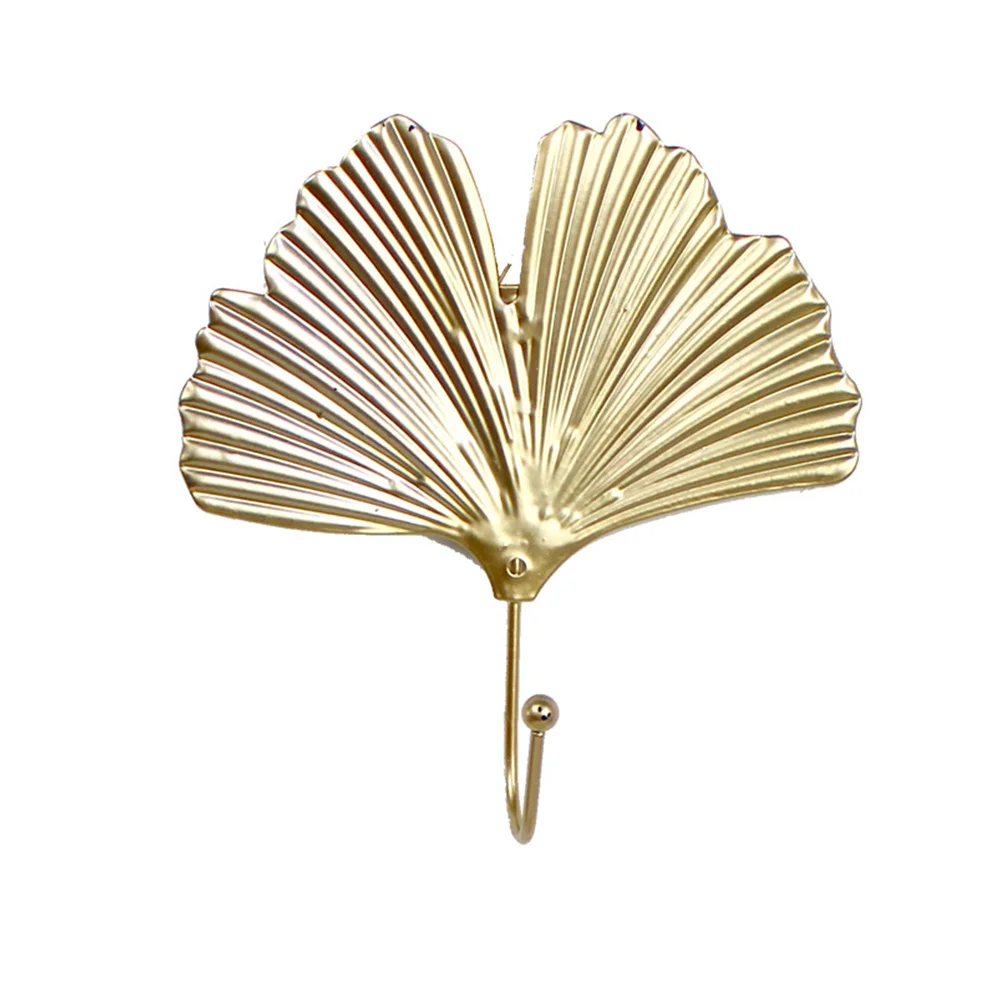 

Metal Iron Leaf Shape Hook Door Wall Wardrobe Clothes Bag Key Scarf Hanger Free Punching Wall Hooks Coat Hook Decor