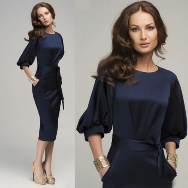 2020 Горячая Распродажа профессиональные женские умные платья половина рукава