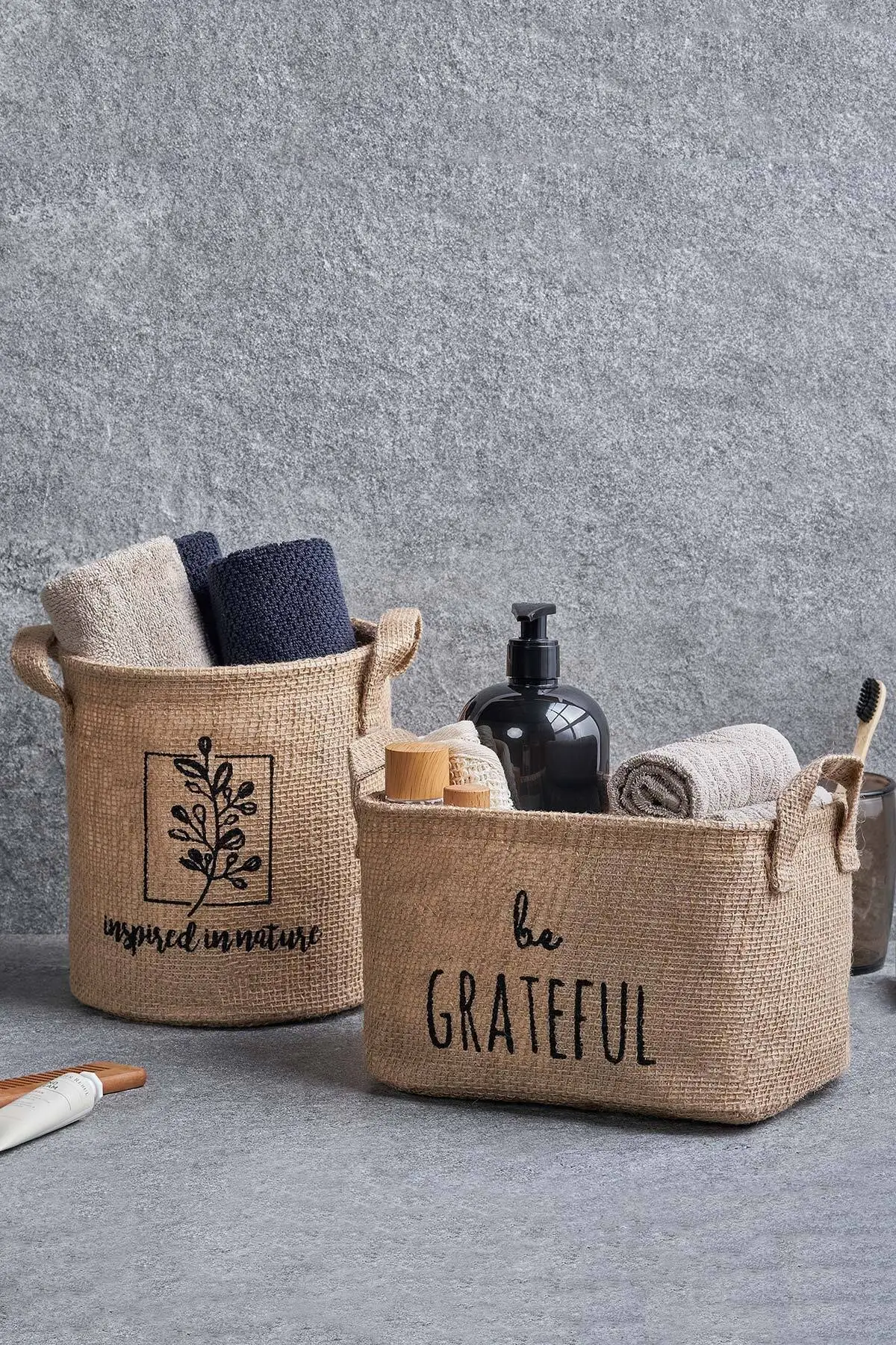 

Ocean home 2'li Jute Basket Set // 24x17x14 + 20x20