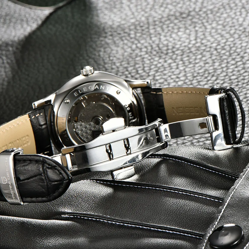 40 мм Pagani Дизайн Черный Золотой Циферблат Указатель автоматический механизм