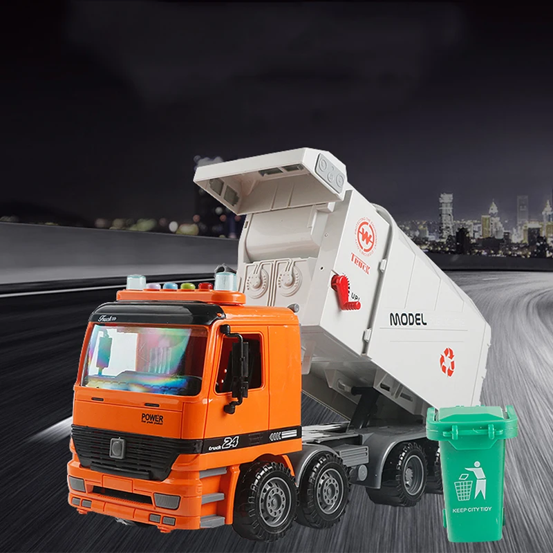 Пластиковый фрикционный автомобиль перерабатываемый Мусоровоз детская игрушка