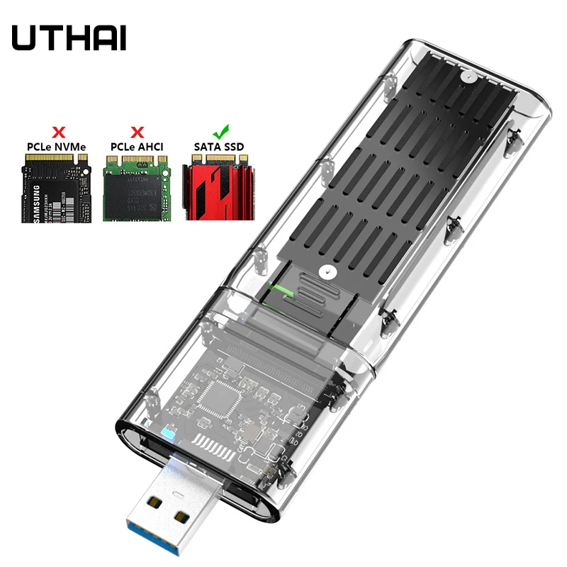 UTHAI M2 SSD чехол SATA шасси M.2 к USB 3 0 адаптер для PCIE NGFF M / B Ключ диск коробка чехол|Корпус