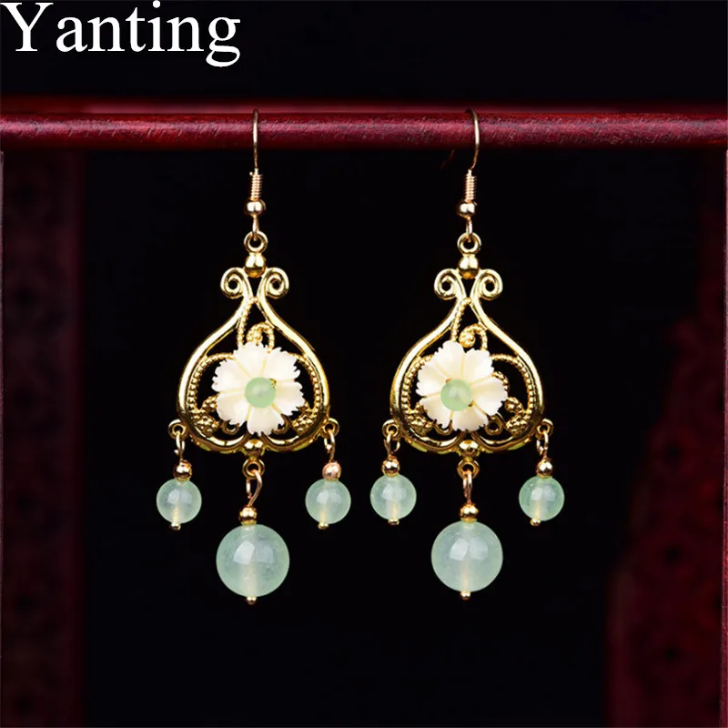 Yanting крутые летние зеленые серьги для женщин ювелирные изделия ручной работы