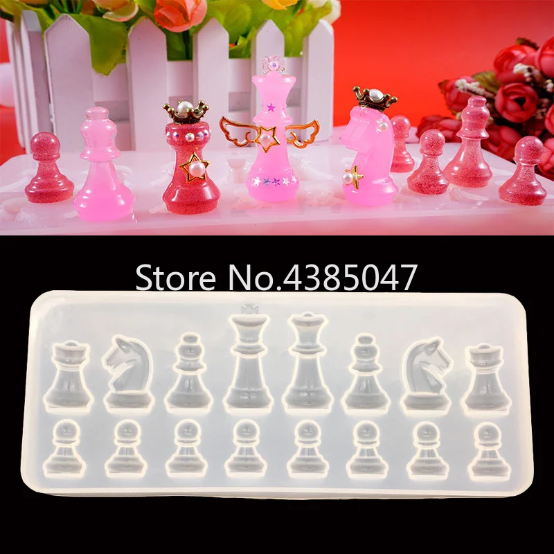 1PC Love Castle Chess Liquid Silicone Expoxy Mold Resin Jewelry Mold UV Pendant Jewelry Accessories Handcraft Earrings Tool