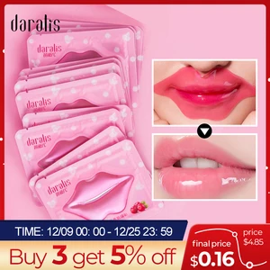 Увлажняющая Маска для губ Daralis, 10 шт., отшелушивающий гель для ухода за губами, Коллагеновые накладки, патчи против морщин