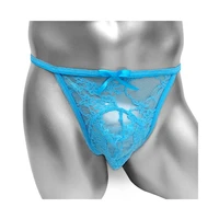 mens lingerie sissy panties sexy floral lace thongs underwear for man low rise enhance penis pouch g string