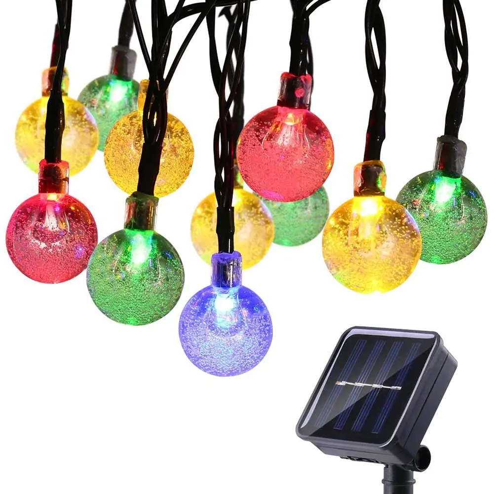 

50 LEDs 10m Solar Lamp Crystal Ball LED String Lights Flash Waterproof Fairy For Outdoor Garden Christmas Wedding Decoration