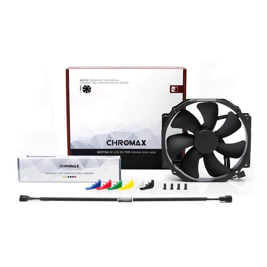 Noctua NF-A15 HS-PWM chromax.black. Сменный охлаждающий вентилятор для компьютера 140x150x25 мм 12В 4PIN ШИМ для настольного компьютера чехол кулер для процессора (art.: 3a387ade837) - 3a387ade837