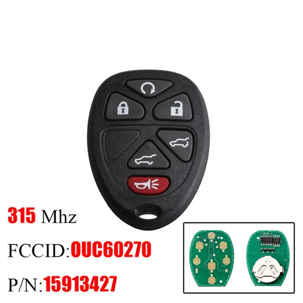 Вход дистанционного ключа 6 кнопок Замена дистанционный ключ брелок от машины