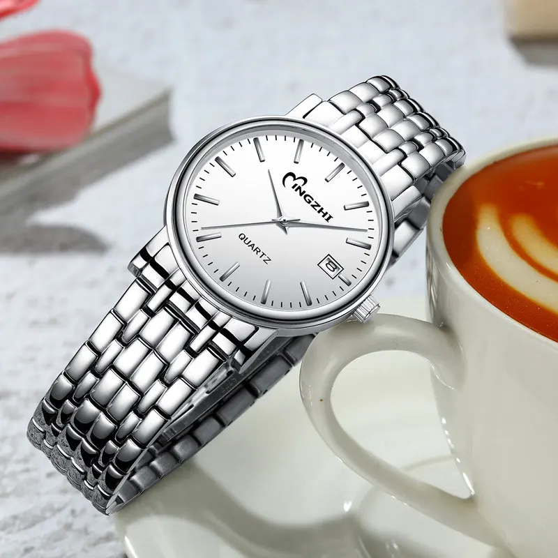 

Fashion female watch calendar waterproof watch female casual stainless steel ladies watch simple quartz watch female