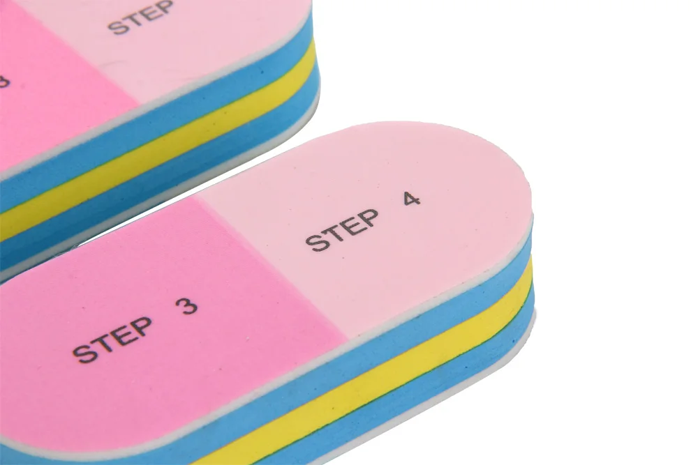 10 шт./лот 4-ступенчатая пилка для ногтей буфер Полировочный блок Полировочная