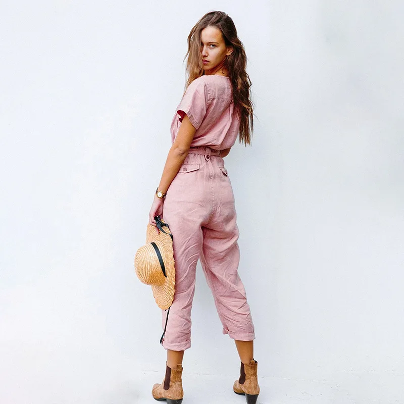 

Jumpsuit Women Sexy V-neck Long Sleeve Clubwear Playsuit Jumpsuits Cotton Rompers Slim Jumpsuits Female Black Trousers C2079